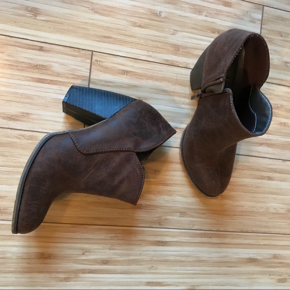 Dark brown high heeled booties perfect for fall